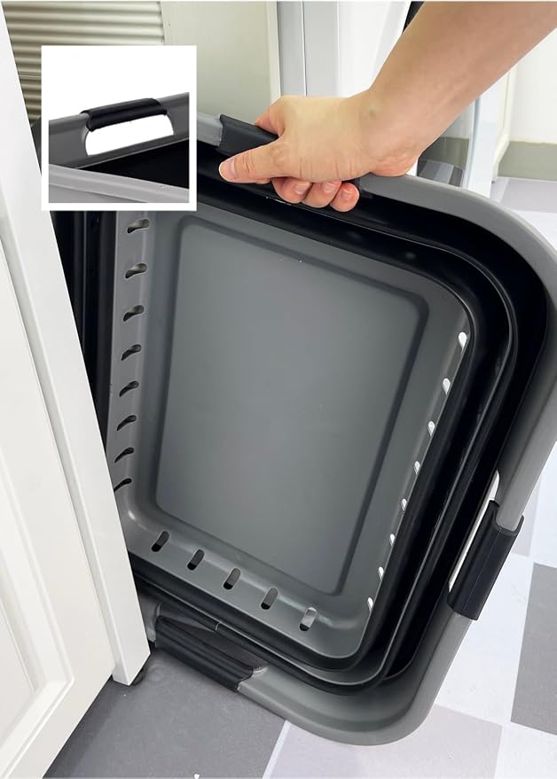 SAMMART 42 Collapsible Plastic Laundry Basket, Foldable Pop Up Storage - Image 8