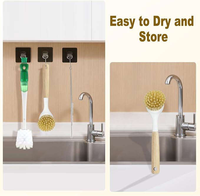XYFuuee 5 Pack Bottle Brush Set, 5 in 1 Water Bottle Cleaning Brush, Long - Image 6