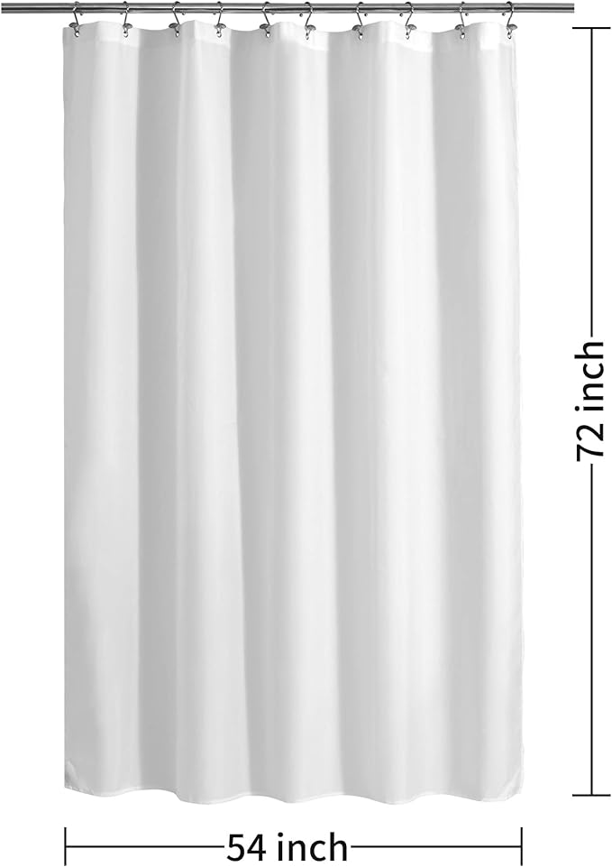 ALYVIA SPRING 54x72 Stall Waterproof Fabric Shower Curtain or Liner White - Image 7