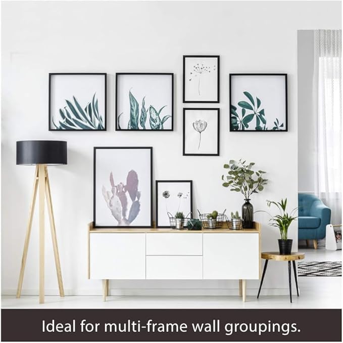 98 Pcs Picture Hanging Kit, The Ultimate Picture Hangers for Wood Frames and Canvases, for use on Drywall, Requires No Measuring or Moving Hardware to Hang Artwork, Hangs 12 Frames