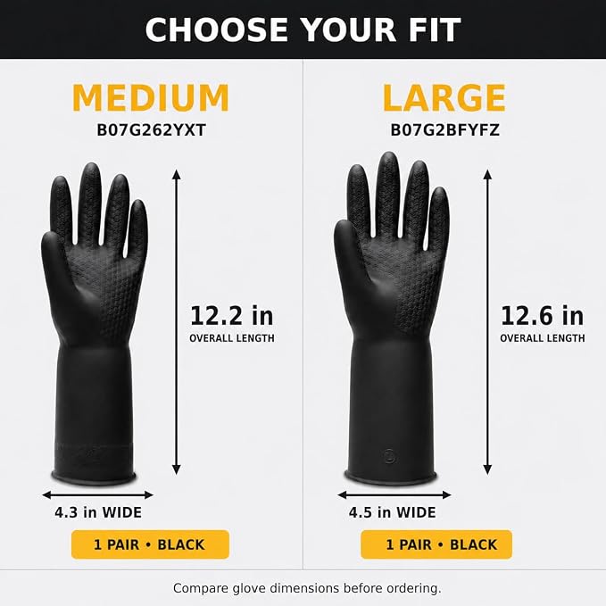 Heavy Duty Chemical Resistant Rubber Gloves - Image 2