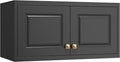 32" Metal Wall Cabinet 2 Doors,Black Hanging Cabinets with Handle,Bathroom Cabinet,Storage Cabinet 16" D x 32" W x 15" H