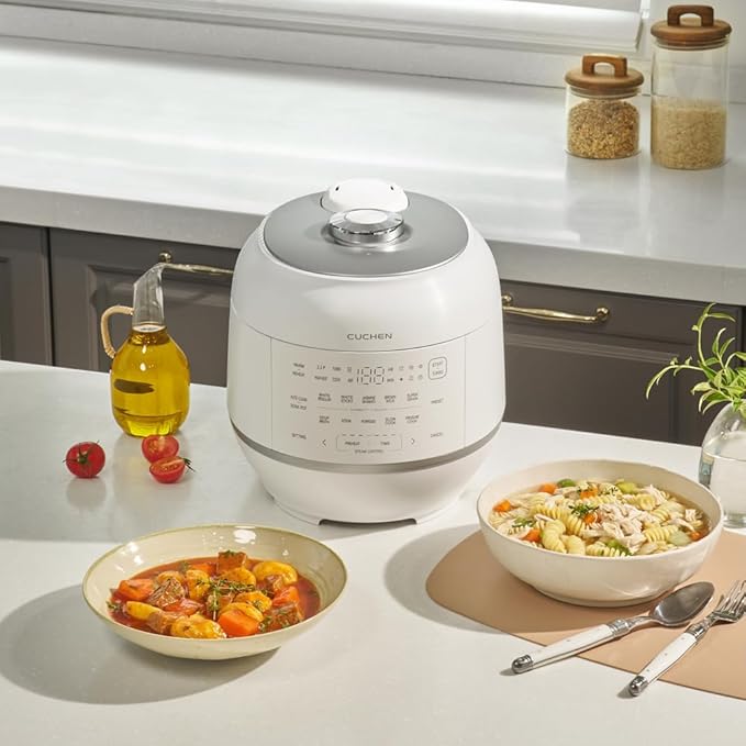 Cuchen CRT-RPD0610IEWUS (1.2 quarts): 6 person serving | Expertly Crafted for Multi Grain Cooking |2.1 Ultra High-Pressure Induction Heating IH Rice Cooker | Full 316Ti Stainless Steel Inner-Pot, Stainless Power Lock System | Auto Steam Clean | Voice G...