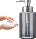 Enra Silver Glass Soap Dispenser, Foaming Hand Bathroom Soap Dispenser | 12oz by Enra