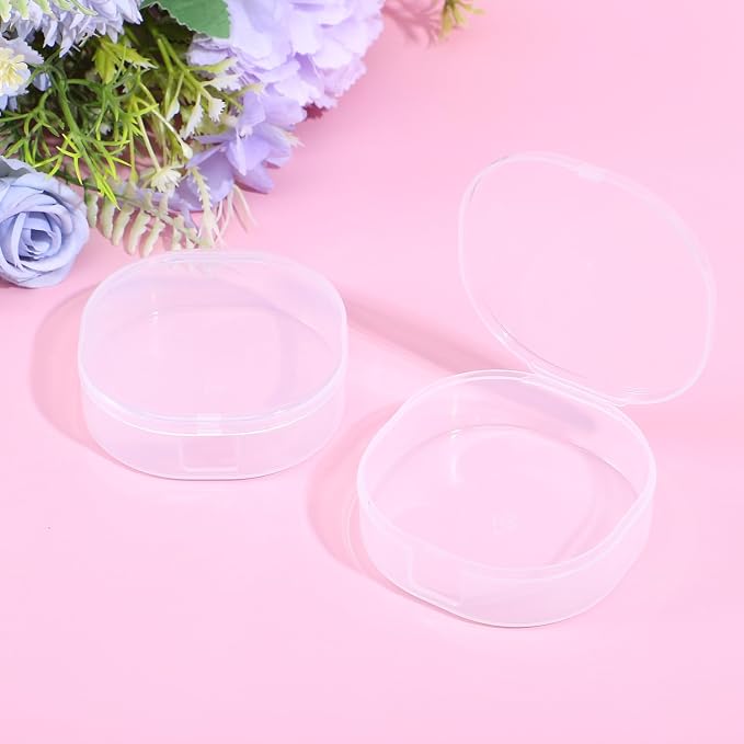 Qianyu 4 Pcs Plastic Cosmetic Cotton Pads Container, Portable Round Holder - Image 7