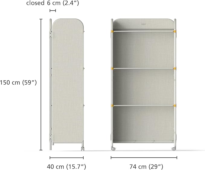 Joseph Joseph Eclipse 3-Tier Adjustable Laundry Drying Rack, Integrated Fabric - Image 4