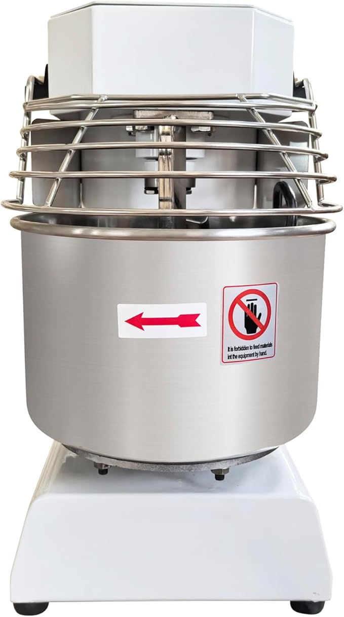 10L Commercial Dough Mixer with Dual Rotation and Dual Speed, 550W Electric Dough Kneading Machine, Time Set, Digital Display, for Bakery Pizzeria – 7.7 lbs Capacity