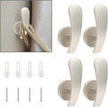 Curtain Tieback Hooks, 4 Pack | Wall Mounted, Decorative, Includes Screws by Rierdge
