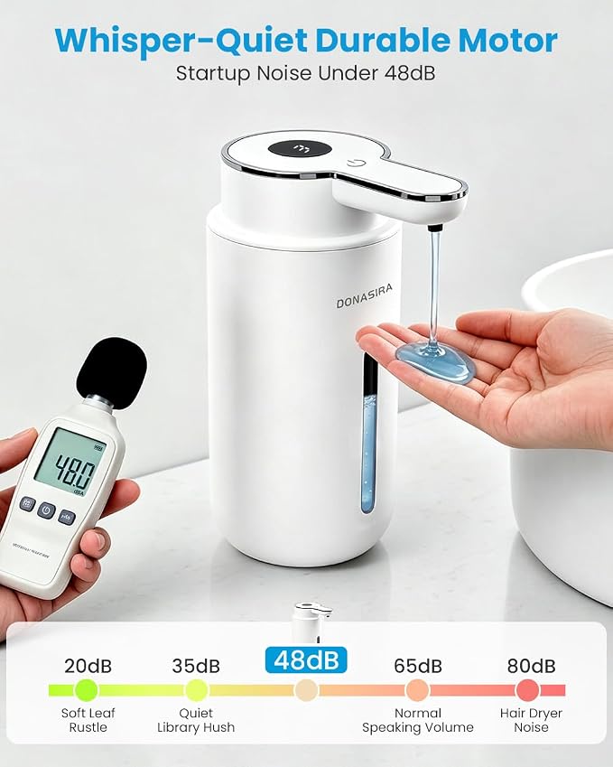 Touchless Automatic Liquid Soap Dispenser, Rechargeable White | Clog-Free Pump - Image 9