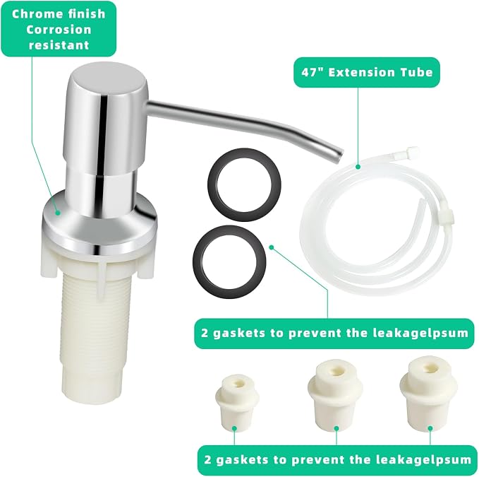 Soap Dispenser for Kitchen Sink, Built in Sink Soap Dispenser, Countertop Soap - Image 8