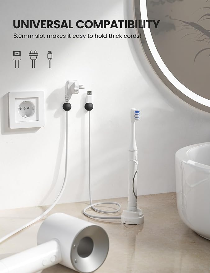 Lamicall 8 Pack Magnetic Cord Organizer, Mini-Soft Silicone Clips | Cable - Image 6