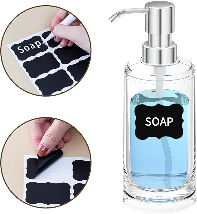 Clear Plastic Dish Soap Dispenser, 10 oz Pump Bottle - Image 3