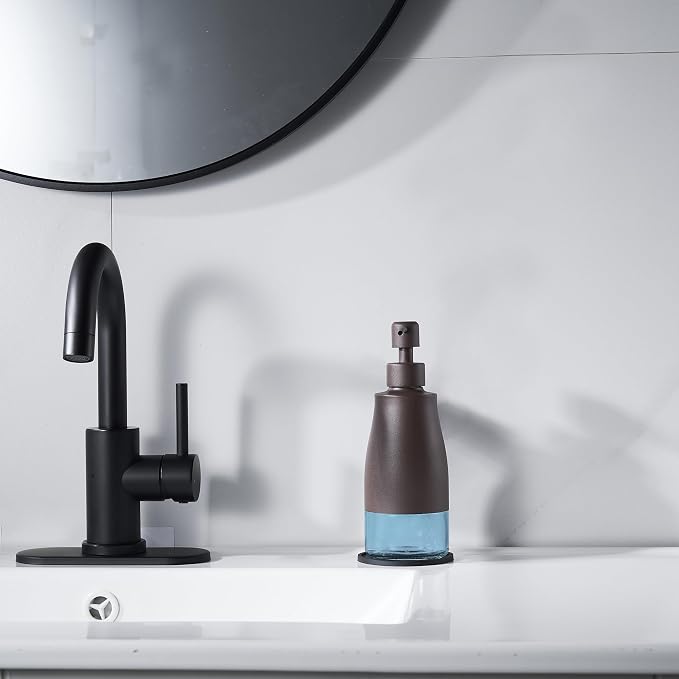 Gaussra Matte Brown Soap Dispenser - 11 OZ / 320 ML | Stainless Steel and Glass - Image 6