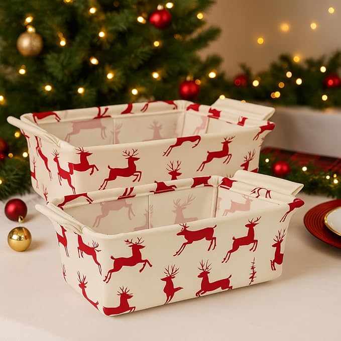 Limited Edition Chafer Wind Guard 2 Pack – Designer Chafing Dish Wind Cover | Wind-Blocking Decorative Cover Keeps Food Warm | Buffet & Catering Display for Events & Parties (reindeer print)