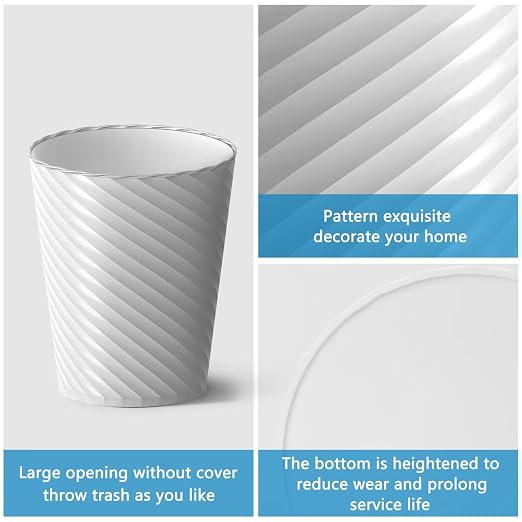 Lysam Bathroom Trash Can 3 Pack, 1.8 Gallon Small Trash Can - Image 4