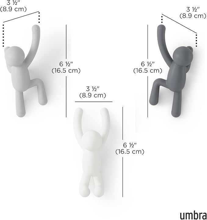 Umbra Buddy Wall Hooks, Decorative Wall Mount Coat Hooks, holds 5lbs per hook - Image 3