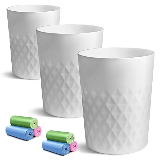 YGJT Bathroom Trash Can, 3 Pack 1.8 Gallons Small Trash Can by YGJT