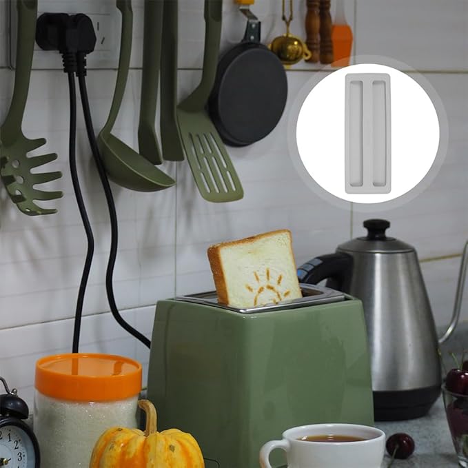 Toaster Lid Cover Replacement 2pcs Silicone Breakfast 2 Slices Bread Machine Cover Electric Toaster Upper for Machine Part Accessories(grey)