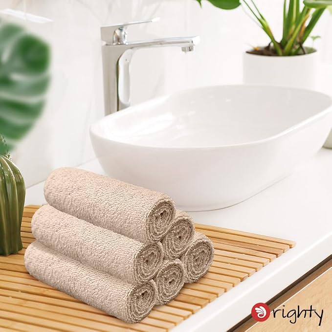 Orighty 6-Pack Brown Hand Towels, 16x28 inch Microfiber Gym Towels | Quick - Image 2