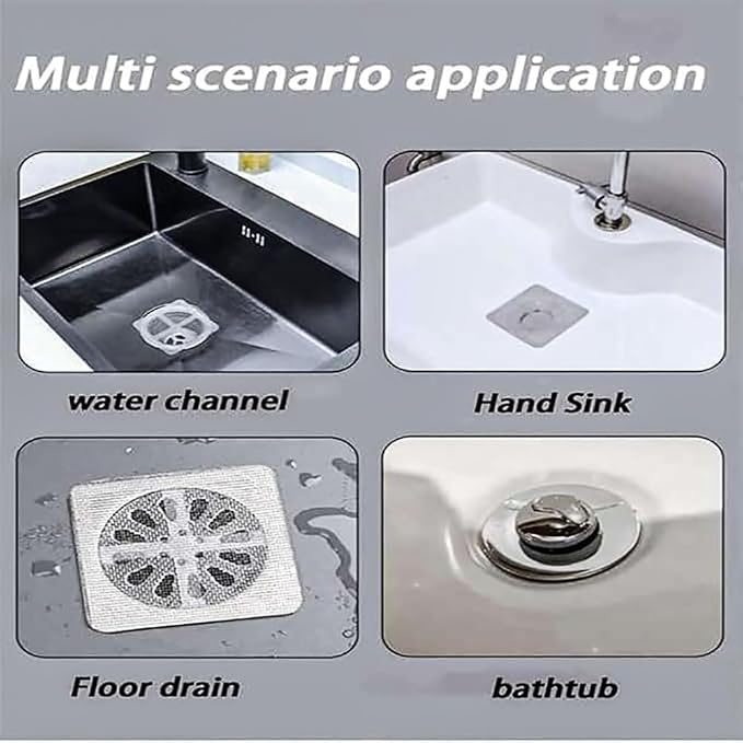 Disposable Hair Catcher for Shower Drain, 30 Packs | Square Mesh Stickers - Image 5