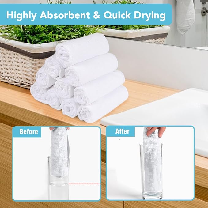 Orighty Wash Cloths, Face Towels 12x12 Inch 20 Pack - Image 3
