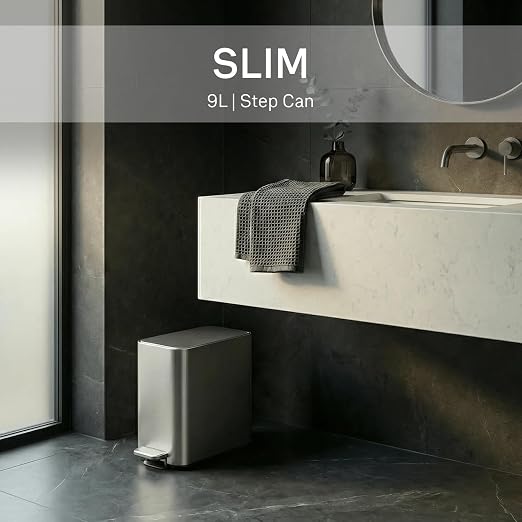 simplehuman Slim Step Can, 9L / 2.4 Gallon Primary Bathroom Trash Can, Liner - Image 2