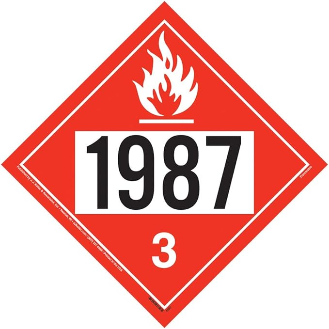 1987 Placard, Class 3 Flammable Liquid 10-pk. (10.75" x 10.75" Polycoated Tagboard) for Temporary Applications, DOT Hazmat Compliant, J. J. Keller & Associates, Inc.