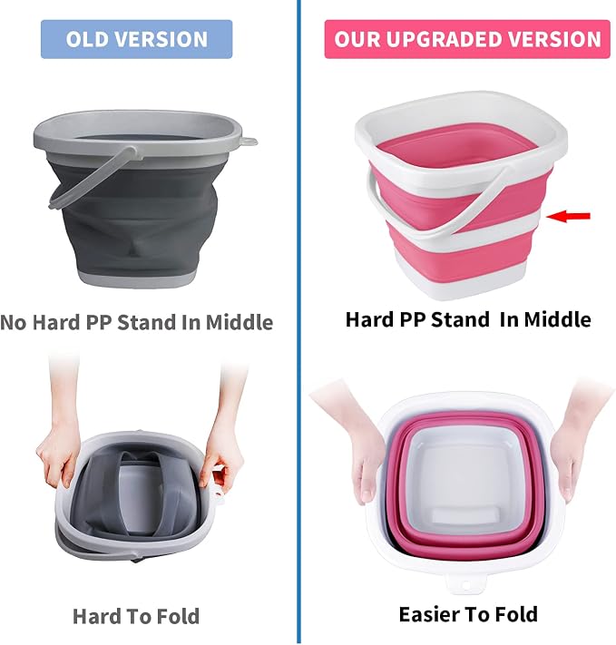 2 Pack Collapsible Buckets 5L 1.3Gallon Small Cleaning Bucket - Image 3