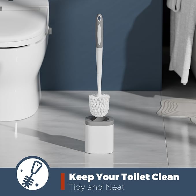 Holaloha Toilet Brush and Holder Set, Space Saving, 1 Pack | Bathroom - Image 4