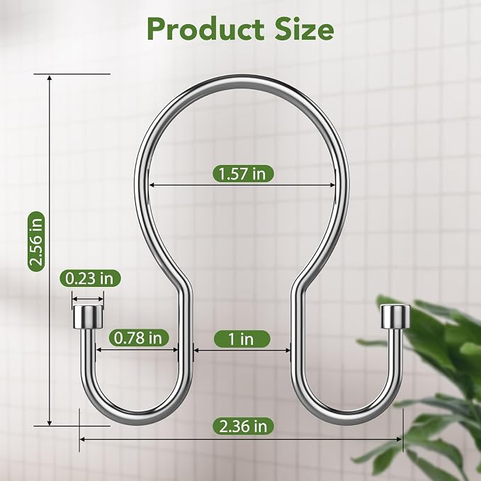 Goowin Shower Curtain Hooks, Simple Shower Curtain Rings, Sturdy Shower Curtain - Image 3