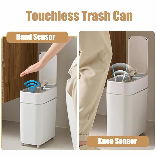 2-Pack - Bathroom Trash Can Automatic Touchless - Motion Sensor Garbage Can | 2 - Image 5