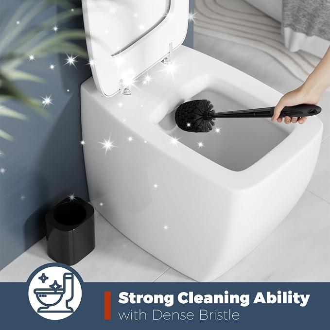Holaloha Toilet Brush and Holder Set, Space Saving, 2 Pack, Ergonomic Silicone - Image 3