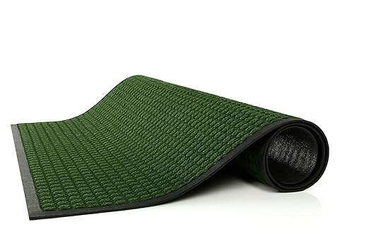 Guardian WaterGuard Indoor/Outdoor Wiper Scraper Floor Mat, Rubber/Nylon, 3'x12', Green