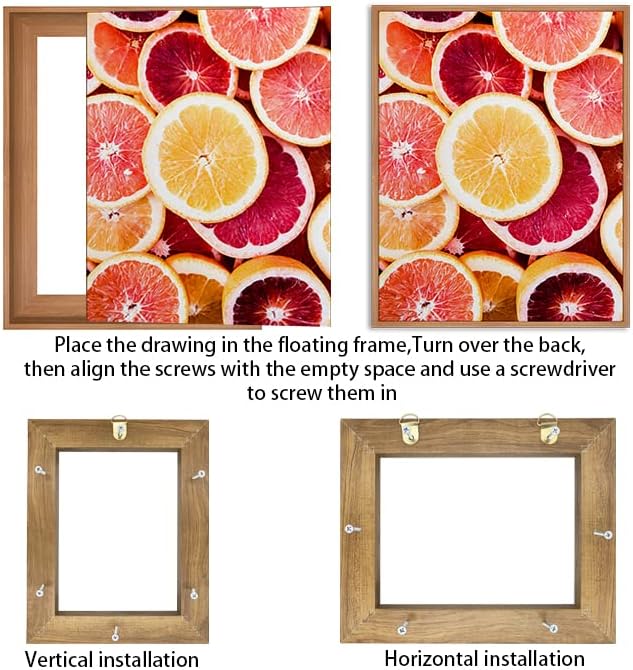 Canvas Floater Frame for 16x16 Canvas Prints Fits 1.25 Inch Deep Canvas Walnut Floating Frame for Modern Wall Art and Gallery Display