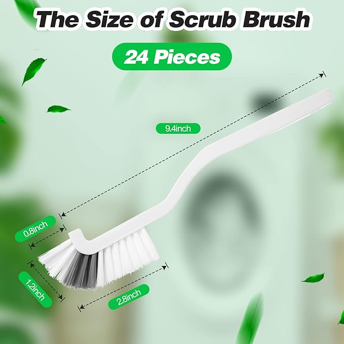 Yinkin 24 Pcs Kitchen Scrub Brushes Cleaning, Right Angle Mini - Image 2