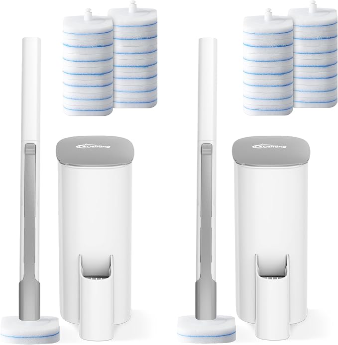 Disposable Toilet Brush 2 Pack- Toilet Bowl Cleaner, Toilet Cleaning Supplies by oshang