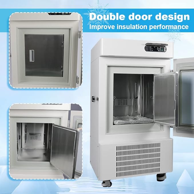 -122 °F Ultra-Low Temperature Freezer 58L Lab Cryogenic Refrigerator -86°C Samples Flash Freezer for Laboratory Samples Storage (58L-S)
