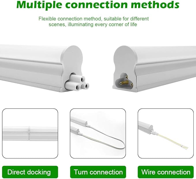 LightingWill LED T5 Integrated Fixture 3FT, Warm White 30003500K, 14W, Linkable Shop Light, Ceiling and Under Cabinet Light, Corded Electric with Built-in ON/Off Switch, (4 Pack)