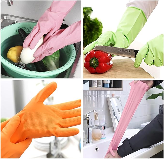 Alimat PluS Rubber Gloves Latex Free, Without Liner, 3 Pairs, Large | Reusable - Image 3