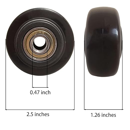 PU Caster Wheels 2.5" Durable Replacement Rollers for Laundry Carts, Hand Trucks & Cargo Elevators Smooth Rolling 4 Pack with 3/8" Axle Bearings