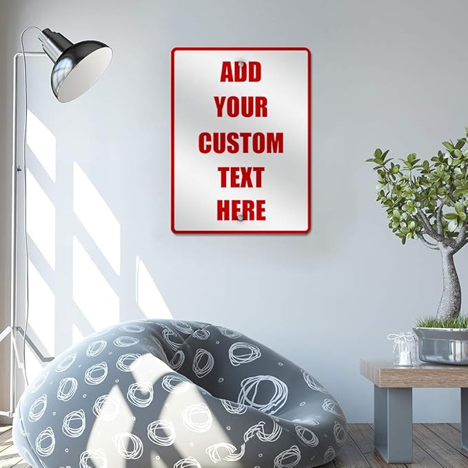 Aluminum Weatherproof Metal Sign Multiple Sizes Custom Personalized Text Here White Red Danger Vertical Street 18x24Inches