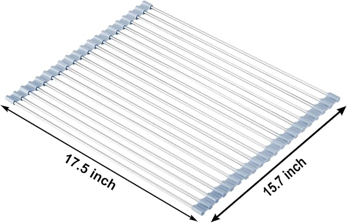 Over The Sink Dish Drying Rack, Roll Up Dish Drying Rack Kitchen Dishes Rack - Image 2