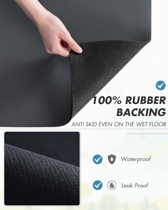 AMOAMI-Coffee Mat Hide Stain Rubber Backed Absorbent Dish Drying Mat - Image 6