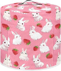Strawberry Rabbit Easter Pressure Cooker Cover with Storage Pocket Compatible with 8 10 Quart Instant Pot, Durable Rice Cooker Air Fryer Accessories, Waterproof Kitchen Appliances Dust Cover