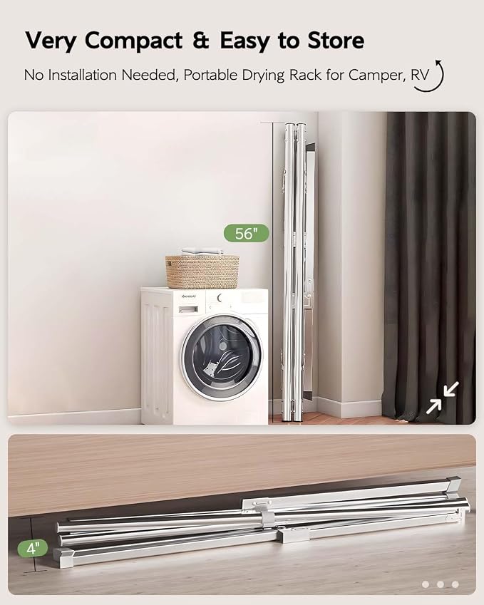 Vikaqi Clothes Drying Rack 79" Folding Indoor Outdoor, Drying Rack Clothing | - Image 3