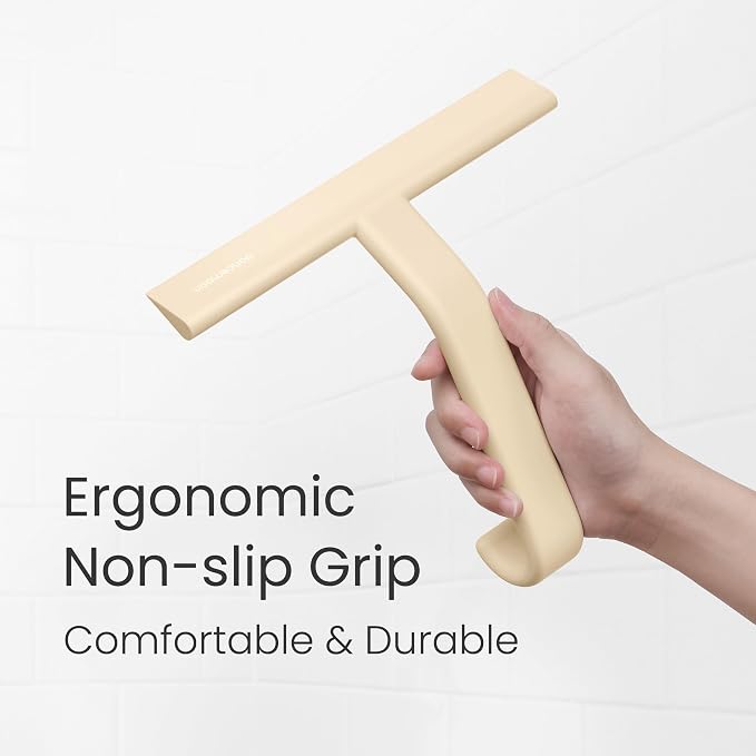 JustHang Shower Squeegee with Built-in Hook, All-One-Piece Soft-Touch Silicone - Image 5