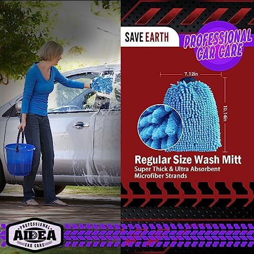 AIDEA Car Wash Mitt Microfiber, Car Wash Brush, 7.12''X10.14'' - Image 2