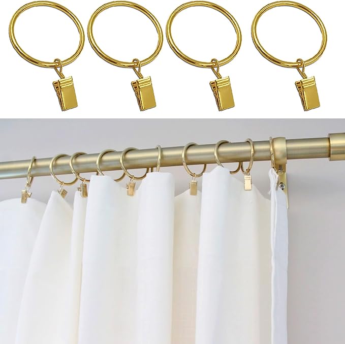 16 Pcs Curtain Rings with Clips, Window Clip Rings Curtain Hooks Hangers Clip - Image 4