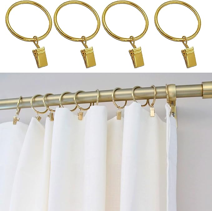 16 Pack Curtain Rings with Clips, Window Clip Rings Curtain Hooks Hangers Clip - Image 3