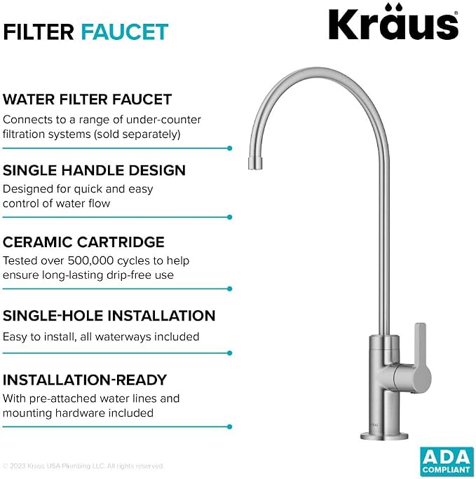 KRAUS Oletto Single Handle Drinking Water Filter Faucet - Image 12